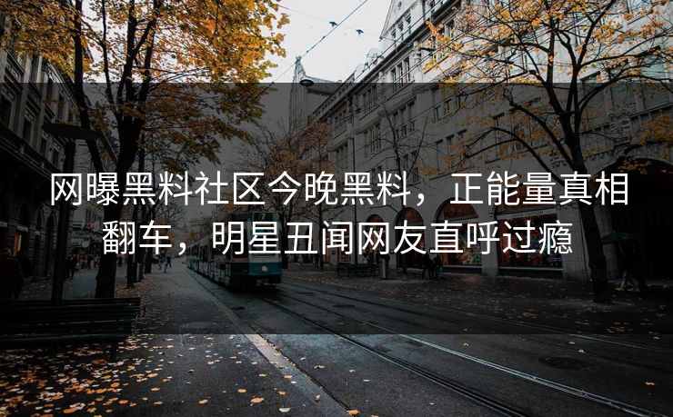 网曝黑料社区今晚黑料，正能量真相翻车，明星丑闻网友直呼过瘾