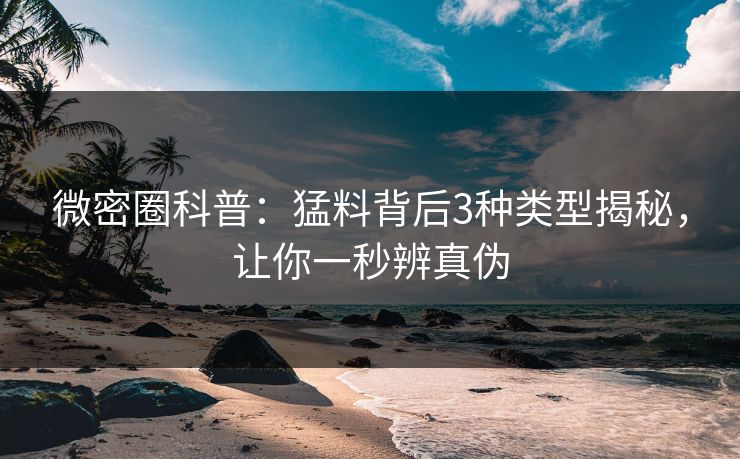 微密圈科普：猛料背后3种类型揭秘，让你一秒辨真伪