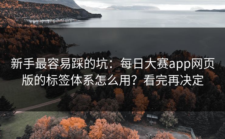 新手最容易踩的坑：每日大赛app网页版的标签体系怎么用？看完再决定